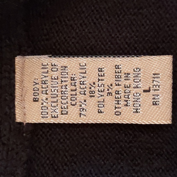 Vintage i.e. 90s Black Faux Fur Convertible Cardigan Sweater Size L - Picture 8 of 9